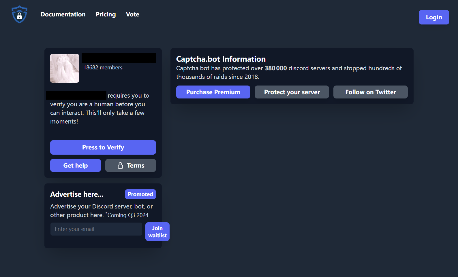 Fake Captcha Bot verification website