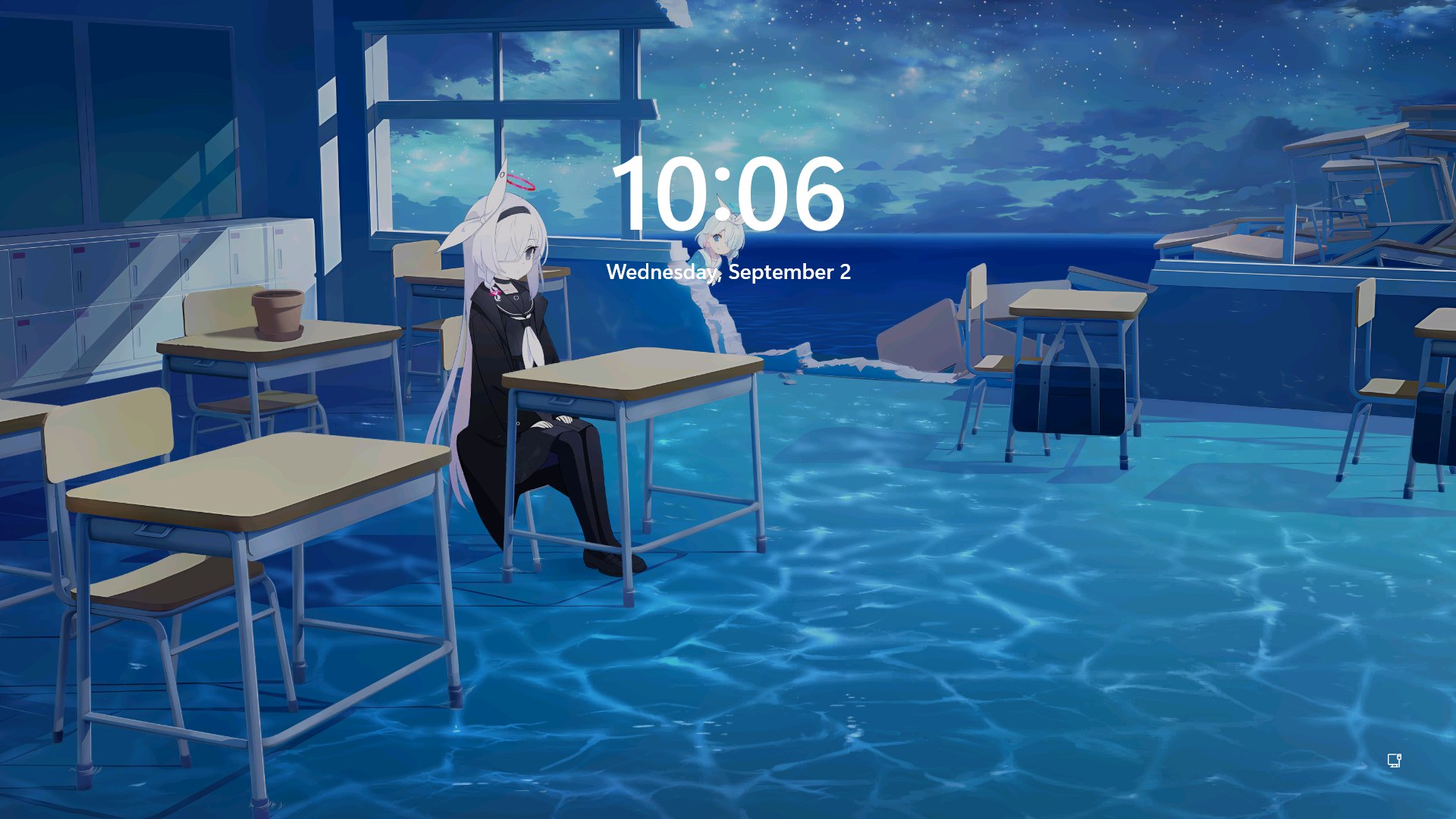 密码界面上的同一张图,明显更暗